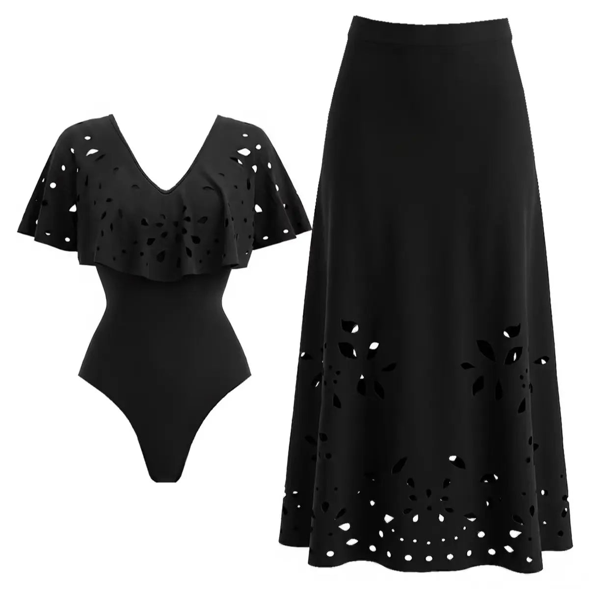 2Pcs Laster Cut Swimsuit Women Sexy Bikini Push Up Swimwear 2025 V Neck Swim Suit Female Bandeau Biquini Bathing Suit Beachwear
