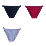 3Pcs/Set Women's Cotton Low-Rise Briefs with Mesh Side Panels Brazilian Panties Sexy Lingerie Comfy Breathable Underwear M-XL