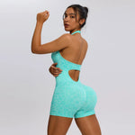 Trendy Sexy Leopard Women Jumpsuits Sport Yoga Clothes Rompers Sportswear Woman Gym Combi-pants Fitness Overalls Shorts Bodysuit