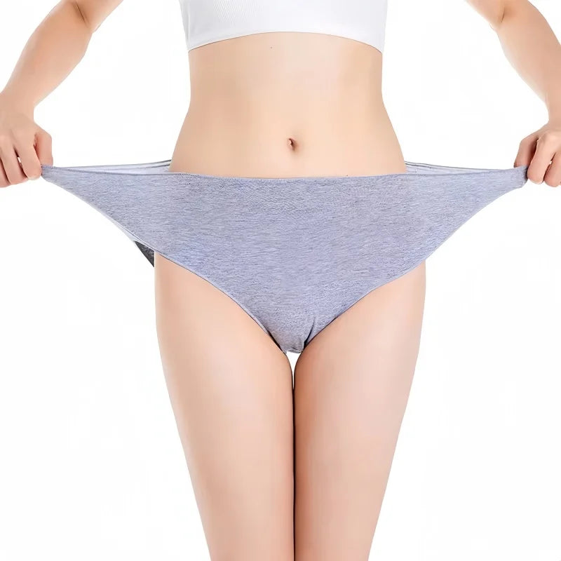 1 Pack Soft Cotton Briefs Women High Waist Panties Ladies Solid Color Women's Full Coverage Plus Size Lingerie M-2XL Intimates