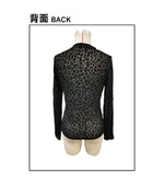 European and American sexy single-layer bra, stand-up collar, mesh bottoming top, women's leopard print inner top