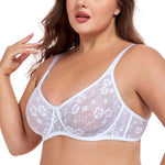 Ultra Thin Plus Size Womens Underwire Support Bra Adjustable Straps No Padding Comfort Leisure Sexy Brassiere