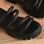 2026 Summer Chunky Platform Gladiator Sandals Women Spaghetti Strap Thick Bottom Slippers Woman Anti Slip Beach Sandles 35-43