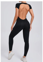 One-piece Yoga Padded Backless Suit Female Rompers Quick Dry Yoga Clothing Workout Bodysuits Scrunch Sports Jumpsuit Women