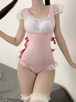 Sexy Lingerie Japanese Kimono Seductive Topless Print Women's Pajama Set Uniform Temptation Sleepwear Traditional Dress Robe