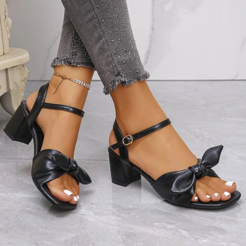 Buckle Strap 2026 Sandals Comfort Shoes for Women Square Toe Block Heels Large Size Suit FemaleNew Fashion