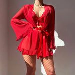 Fairy Lingerie Transparent Open Bra Erotic Ultra Sexy See Through Chemise Nightdress Women's Pajamas Delicate Sexy Nighty
