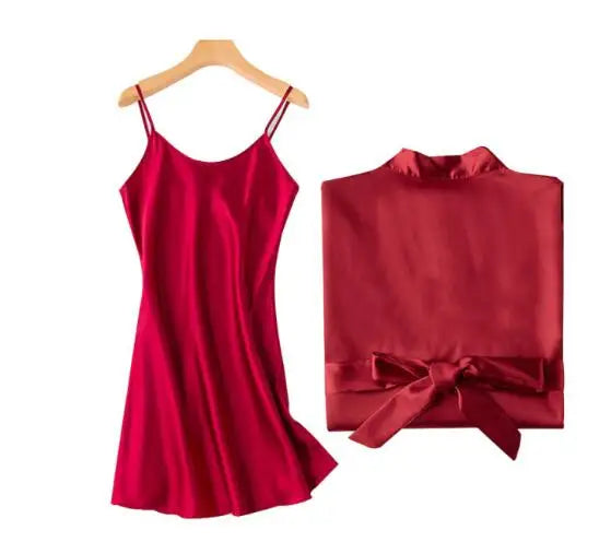 1PC/2PCS bride bridesmaid Robe with letters sling cami dress mother sister of the bride wedding gift bathrobe kimono satin robes