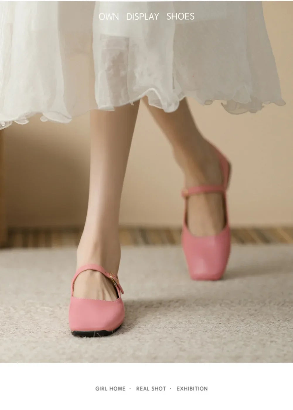 2025 Elegant Woman Square Toe Lolita Lady Barefoot Boat Gold Flats Elegant Soft Sole Ballerina Party Mary Jane Shoes