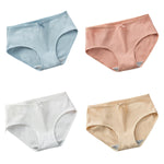 4Pcs/Set Women Cotton Panties Low Waist Briefs Breathable Comfort Underwear Sexy Lingerie Solid Color Underpants Intimates M-XL