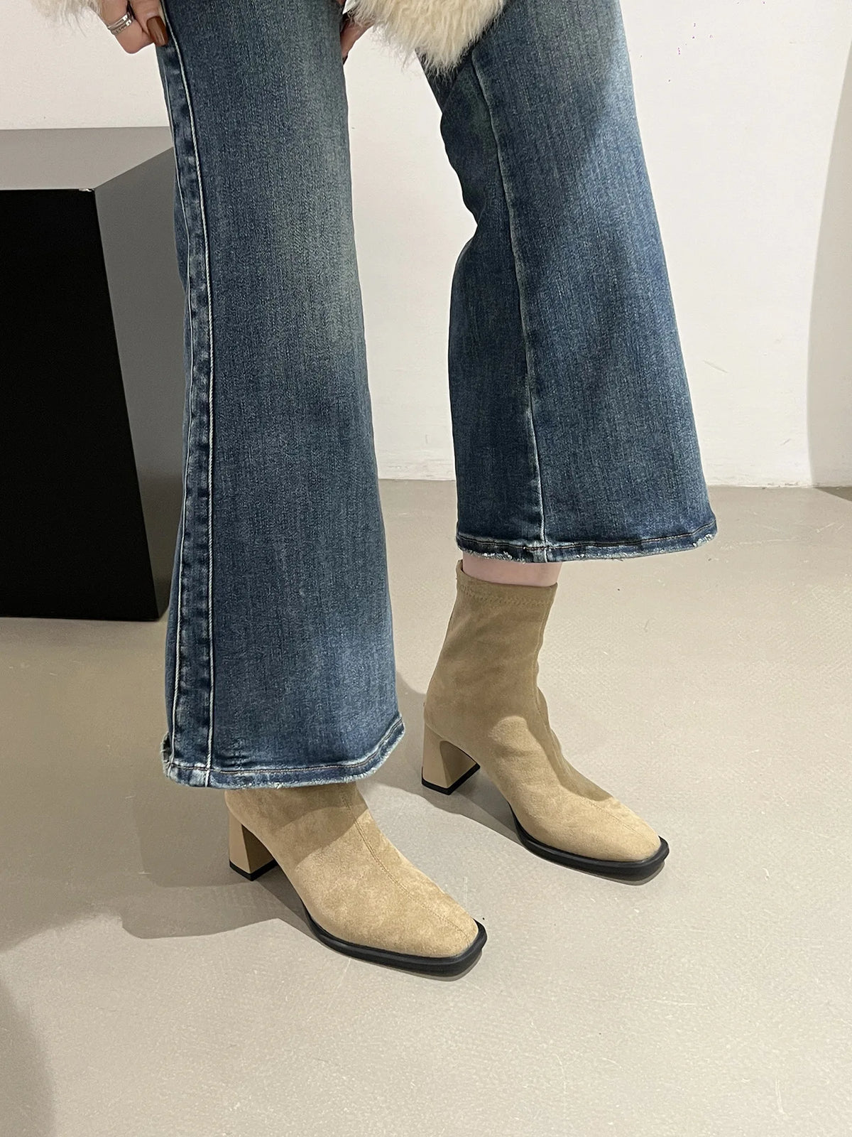 Vintage Thick Heel Square Toe Women Ankle Boots Ladies Elegant Mordern Short Botas Autumn Winter Zapatos De Mujer 2026