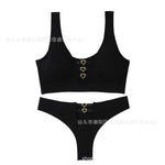 Sexy seamless underwear set push-up bra vest sports breathable push-up set
