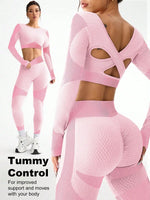 2pcs Hot-selling New Sports Tight Running Breathable Seamless Yoga Suit Women's Outdoor Fitness Suit Women's