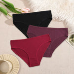 3Pcs/Set Women's Seamless Cotton Briefs Women Panties Solid Color Breathable Underwear Female Low Waist Soft Lingerie S-XXL