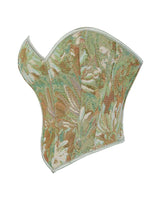 New French retro printed vest women wear fishbone corset with U-neck to gather the palace corset.
