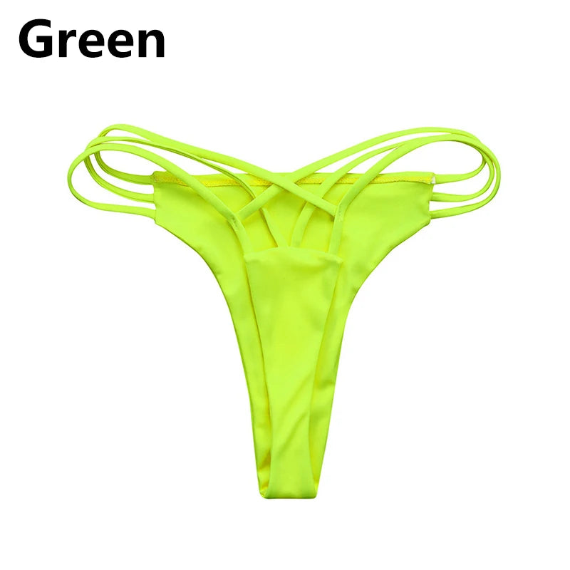 Women Cross Strap Swimwear Sexy Bikinis Bottom Fashion Swimsuit Bikini Panties Cheeky Thong Bikini Bottoms Swim Trunks