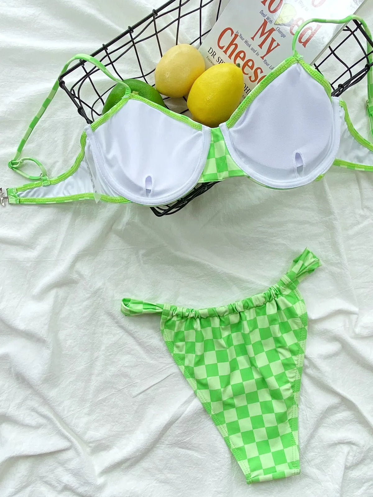 Bikini 2026 Sexy Push Up Swimwear Swimsuit Women Plaid Checkered Bikinis Set Bathing Suit Beach Bikini Female Biquinis Feminino