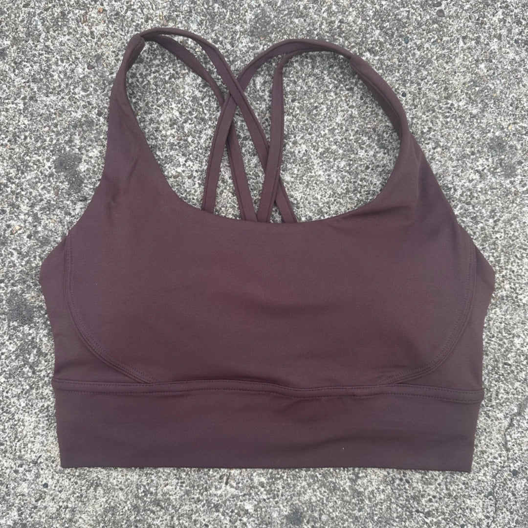 Solid Color Women Fitness Yoga Bra Top Soft Tight Comprehensive Training Jogging Gym Sports Underwear Cross Back With Chest Pad