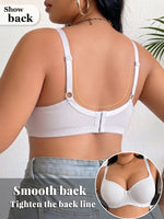 Plus Size Women's B C D Thin Cup Ribbed Push Up Bra Wide Straps Underwire Side gather Lingerie Comfort Ladies Brassiere