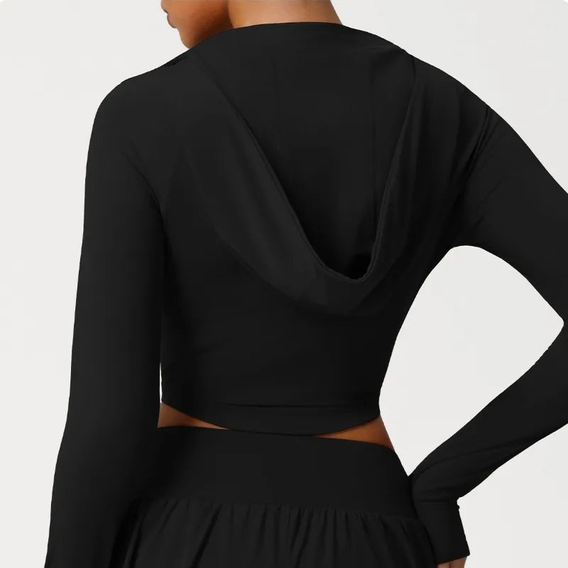 Women's Seamless Yoga Top Zipper Long-sleeved Sports Jacket Outdoor Fitness Gym Casual Top