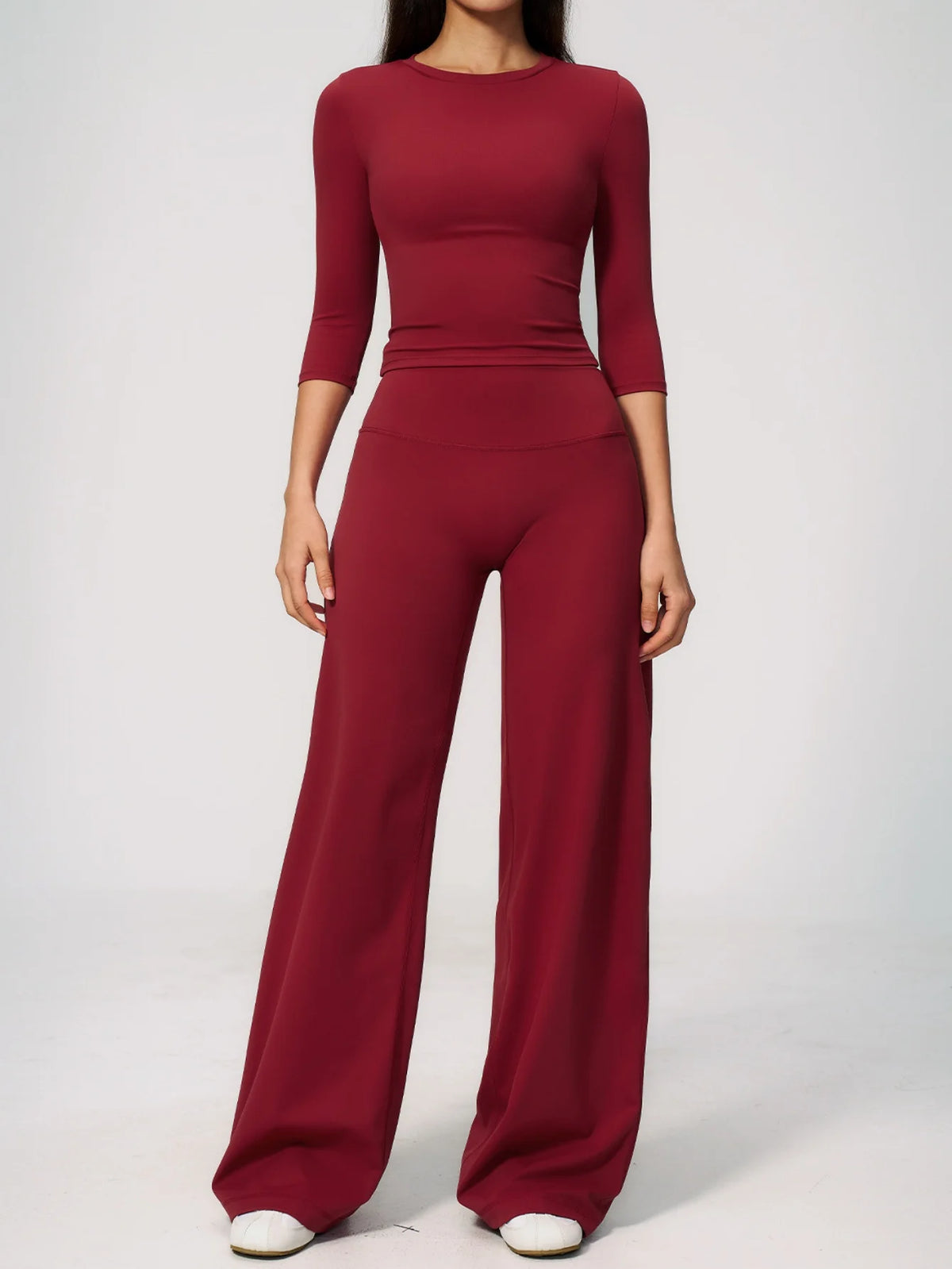 Women Tracksuit Yoga Sets Half Sleeve O Neck Slim Sports T Shirts Fitness Suit Outdoor High Waist Flare Pants Workout Clothes