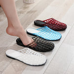 EUR Size Transparent PVC Jelly Slide Mules Women Hollow Breathable Cutout Closed Toe Slip On Flat Sandals Indoor Outdoor Slipper