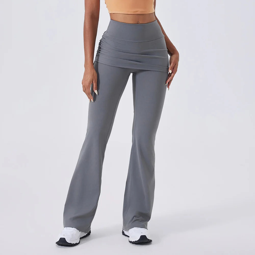 Flare Leggings Women Yoga Pants Bell-bottoms Yoga Trousers High Waist Fitness Pants Stretch Gym Wide Leg Yoga Leggings