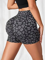 High Waist Peach Hip Quick-Drying Tight-Fitting Wearing European and American Leopard yoga Pants Summer New Shorts