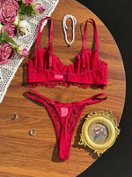 Luxurious Red Lace Underwear Set for Women French Romantic Embroidery Bra And Panties Two-Piece Set for Ultimate Comfort