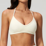 Juren Sports Bra Women Running Seamless Halter Top High Support Push-up Open Back Gym Wear Fitness Yoga Top Workout Underwear