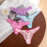 Lace G String Thin Mesh Sexy Girls Panties Women Briefs Thong Hollow Out Underwear Transparent Female Low Waist Lingerie
