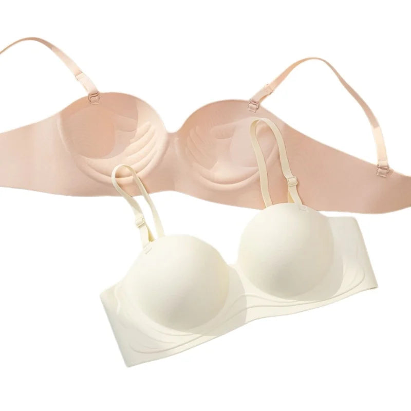 Push-Up Bras Women 1/2 Cup Underwear Sexy Lingerie Solid Color Wireless Fixed Cup Demi Bra Comfort Breathable Brassiere S-XL