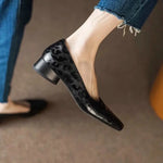 Fashionable and Comfortable Square-toe Shallow-mouth Single ShoesNew Block Heel Temperament Casual Women's Shoes