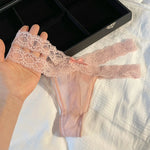 Lace G string Sexy Briefs Panties Women Underwear Thong High Quality Bowknot Transparent Underpants Lingerie Girls Intimates