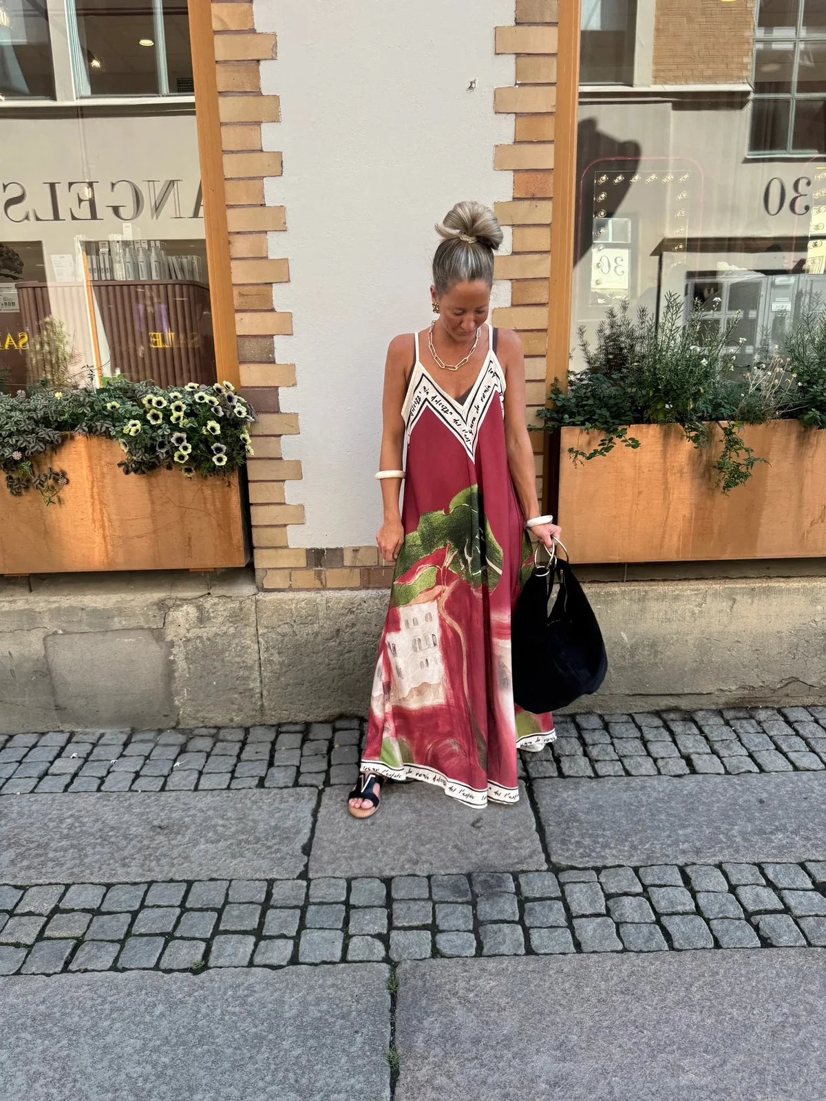 Casual Vacation Style Print Spaghetti Strap long Dresses Women Sexy V-neck Backless Loose Sleeveless Dress Female Summer New