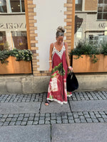 Casual Vacation Style Print Spaghetti Strap long Dresses Women Sexy V-neck Backless Loose Sleeveless Dress Female Summer New