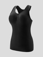 Women Seamless Shaping Racerback Sports Yoga Bra, Sleeveless Wide Strap Ultra Thin Vest, Elastic Multi-color Daily Layering Top