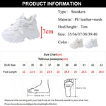 Breathable Mesh Platform Sneakers Women Spring Thick Bottom Non-Slip Casual Shoes Woman Lace-Up Chunky Sole Sports Shoes Ladies