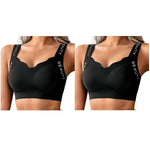 2Pcs/Set Bras Non-wire Push Up V-neck Bra Women Seamless Underwear Padded No Rims Support Brasiere Sexy Lingerie M-3XL