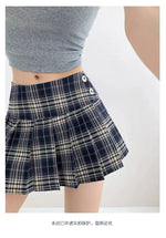 American Style Retro Low Waisted JK Plaid Pleated Skirt Women 2026 Summer New Spicy Girl Wrap Hip Slim A-line Ultra Skirt YOQG