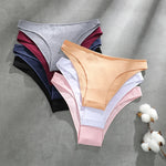 4PCS Seamless Cotton Panties Women Solid Color Briefs Sexy Low Waist Underpants Female Breathable Underwear Ladies Stretch Panti