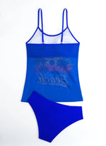 Summer Swimwear for Women Tankini Sets Swimsuit Vintage Padded Mesh Bathing Suit Print Beachwear Female Women's Swim Wear 2025