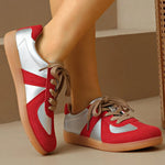 Casual Mixed Color Sneakers for Women Spring Autumn 2025 All-Match Lace Up Flats Woman Non-Slip Plus Size 35- 44 Shoes Female