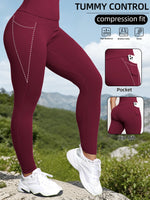 Women Yoga Pants With Pockets Butt Lifting Tummy Control Sports Leggings High Waist Fitness Tights Gym Clothing Sportswer
