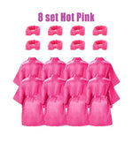 6-18Set Spa Party Robes for Girls Spa Gowns for Girls Spa Supplies Kimono Satin Robe Sleepover Pajamas Party Birthday Slumber