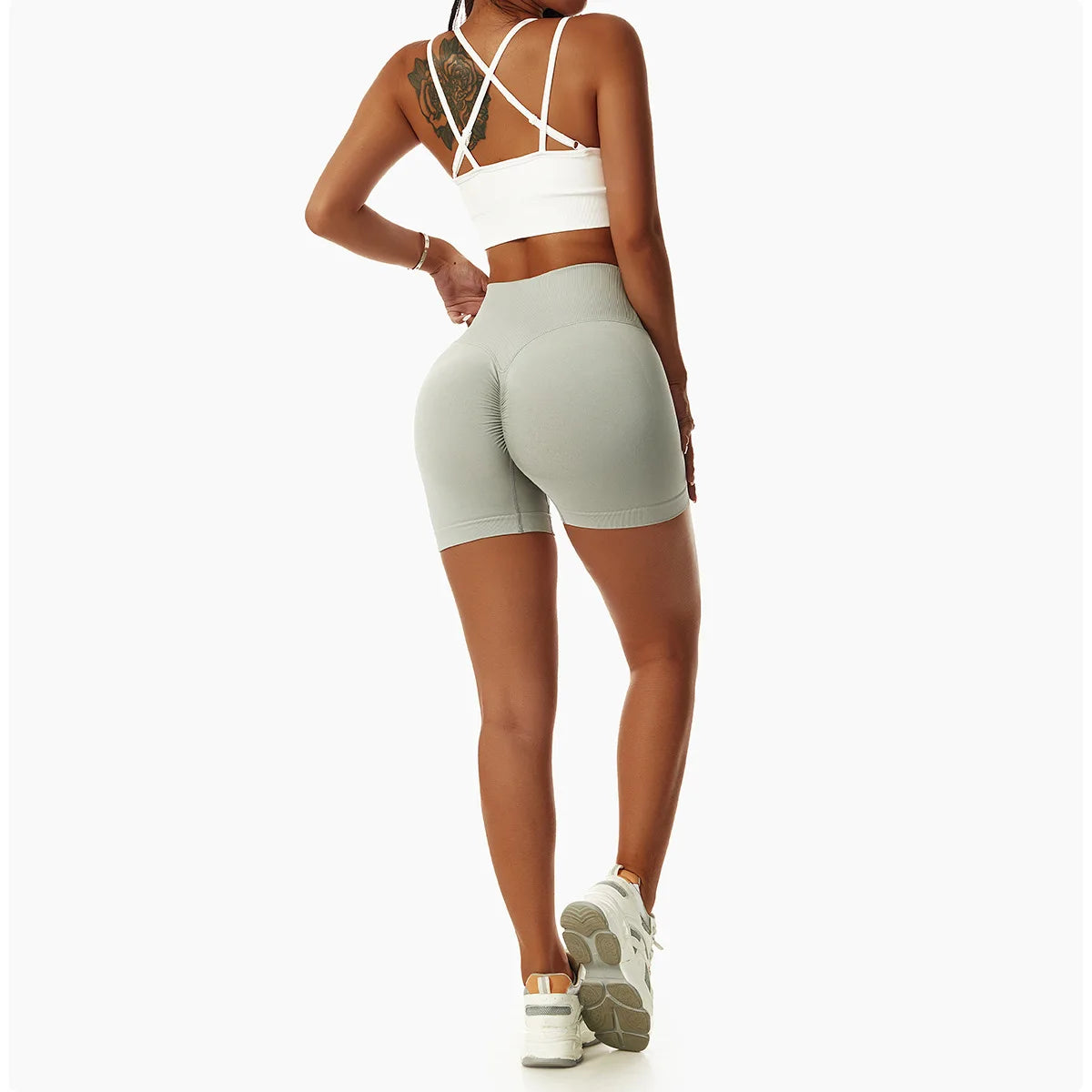 Summer Seamless High Waist Yoga Shorts Elasticity Sports Leggings Women Breathable Cycling Shorts Buttock Lift Gym Shorts Women