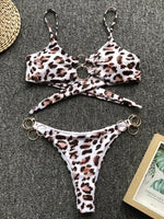 Metal Rings Bikinis Hollow Out Bikini Women Swimsuit Female Brazilian Swimwear Two Pieces Bikini Set High Cut Bathing Suit Swim