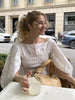 Foridol White Summer Linen Women Blouse Off Shoulder Lantern Sleeve Short Blouse Top 2025 Spring Smocked Pelpum Top New