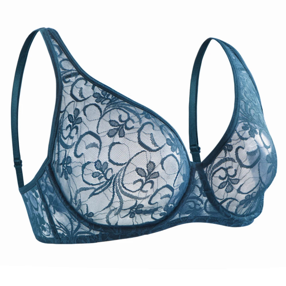 Bras For Womens Black Lace Sheer Bralette Bra Underwired Underwear Floral Homosexual Sexy Lingerie Brassiere A B C D DD Cup