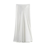 Foridol Autumn Winter Burgundy Satin Skirt Women Party Silk Skirt High Waist Straight Long Faldas Mujer Christmas Skirt